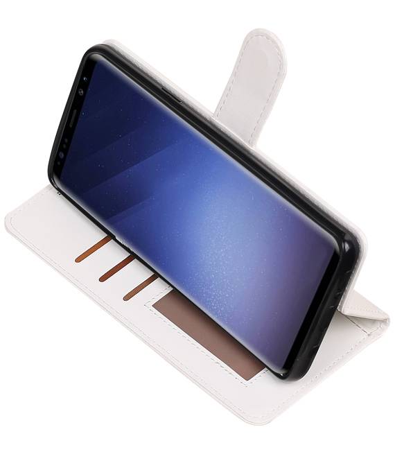 Galaxy S9 Plus Wallet tilfælde bog typen tegnebog sag Hvid
