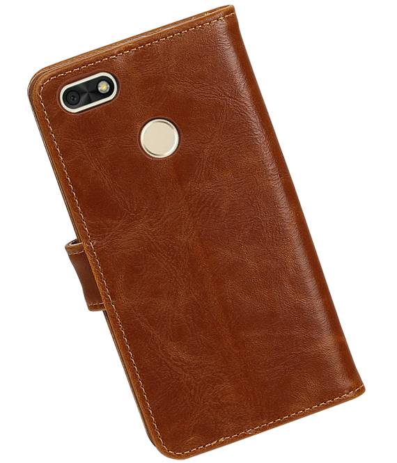 Huawei P9 Lite mini Portemonnee hoesje wallet case Bruin