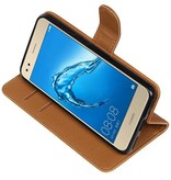 Huawei P9 Lite mini Portemonnee hoesje wallet case Bruin