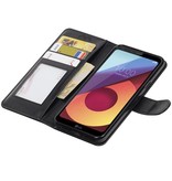 LG Q8 Wallet cas booktype porte-monnaie noir cas