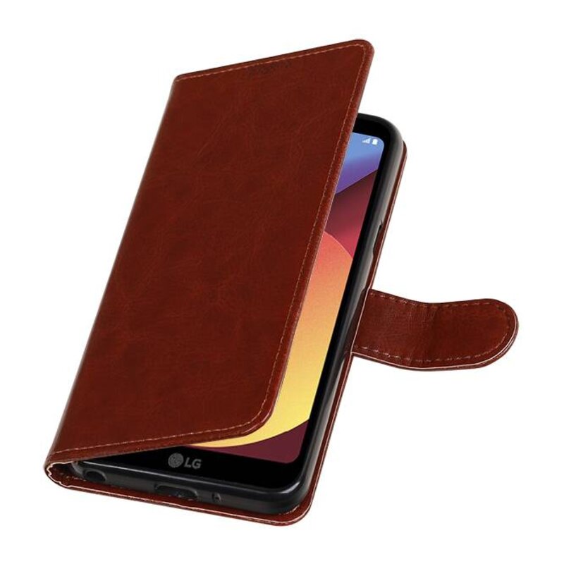 LG Q8 Wallet tilfælde bog typen tegnebog sag Brown