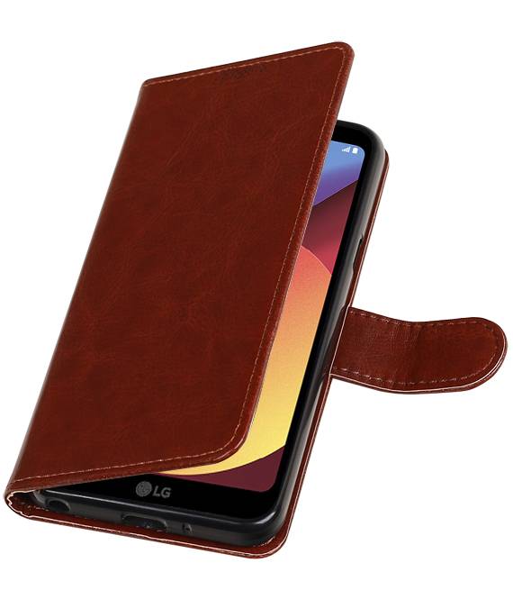 LG Q8 Portemonnee hoesje booktype wallet case Bruin