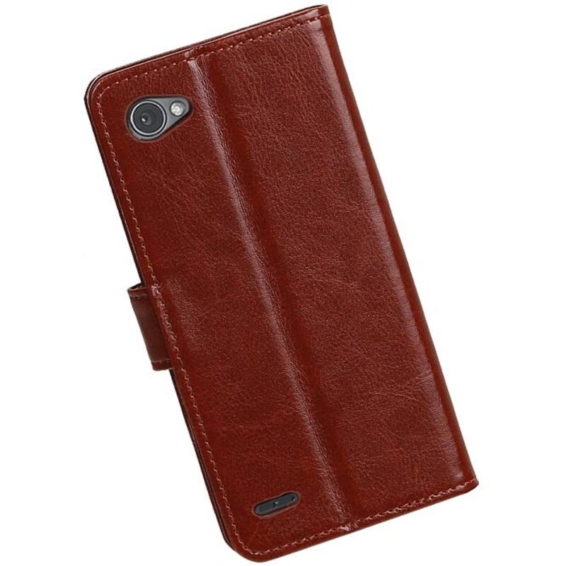 LG Q8 Wallet tilfælde bog typen tegnebog sag Brown