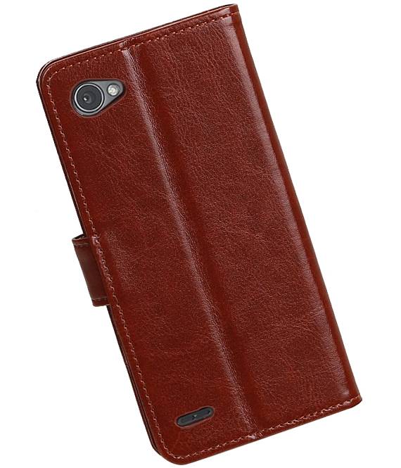 LG Q8 Wallet tilfælde bog typen tegnebog sag Brown