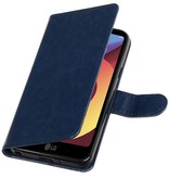 LG Q8 Portemonnee hoesje booktype wallet case Donker Blauw