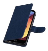 Q8 Monedero caso cartera tipo caja de libro de LG azul oscuro