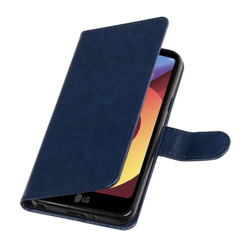 Q8 Monedero caso cartera tipo caja de libro de LG azul oscuro
