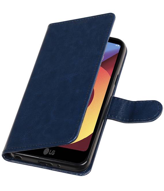 LG Q8 Portafoglio caso libro caso tipo portafoglio Dark Blue