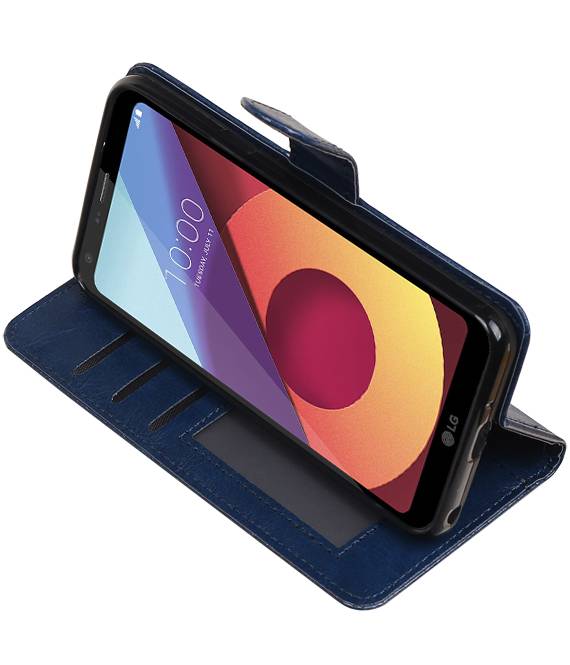 LG Q8 Wallet cas livre cas type portefeuille bleu foncé