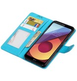 LG Q8 Etui portefeuille Type de livre étui portefeuille Turquoise