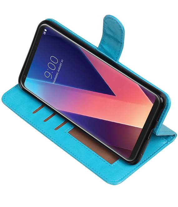 LG V30 Etui portefeuille Type de livre portefeuille Turquoise cas