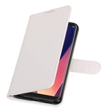 LG V30 caja de la carpeta caso de libros cartera blanca