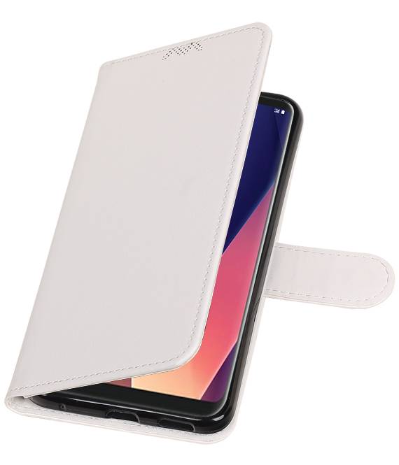 LG V30 cassa del raccoglitore caso Tipo di libri portafoglio Bianco