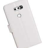 LG V30 Porte-monnaie porte-monnaie cas de type livre blanc cas