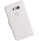 LG V30 Wallet tilfælde bog typen tegnebog sag Hvid