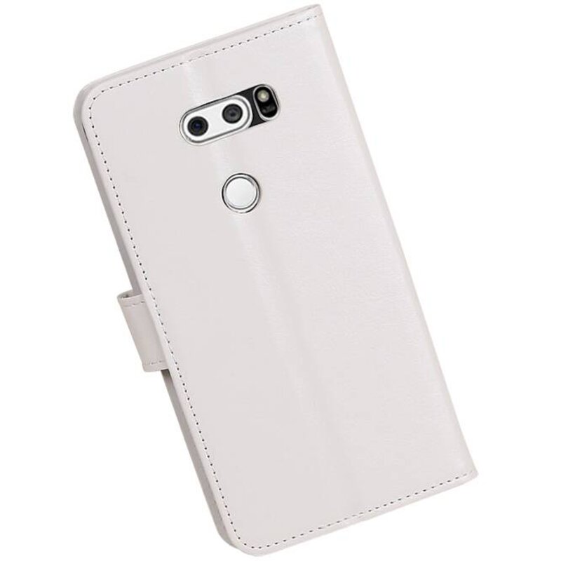 LG V30 Wallet tilfælde bog typen tegnebog sag Hvid