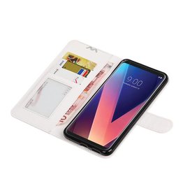 LG V30 cassa del raccoglitore caso Tipo di libri portafoglio Bianco