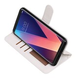 LG V30 caja de la carpeta caso de libros cartera blanca