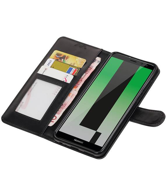 Huawei Mate 10 Lite Wallet tilfælde booktype pung Sort
