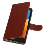Moto E4 cassa del raccoglitore caso Tipo di libri Raccoglitore del Brown