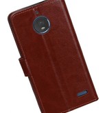 Moto E4 cassa del raccoglitore caso Tipo di libri Raccoglitore del Brown