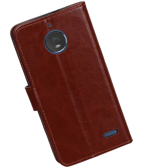 Moto E4 Wallet case booktype wallet case Brown