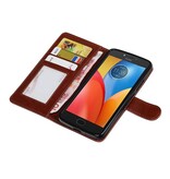 Moto E4 cassa del raccoglitore caso Tipo di libri Raccoglitore del Brown