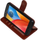 Moto E4 Wallet Falfall Buchtyp Brieftasche Braun