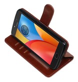 Moto E4 cassa del raccoglitore caso Tipo di libri Raccoglitore del Brown