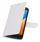 Moto E4 Wallet tilfælde bog typen tegnebog sag Hvid