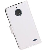 Moto E4 Wallet tilfælde bog typen tegnebog sag Hvid