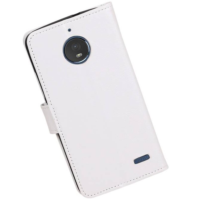 Moto E4 Wallet tilfælde bog typen tegnebog sag Hvid