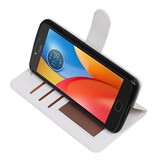 Moto E4 Wallet tilfælde bog typen tegnebog sag Hvid