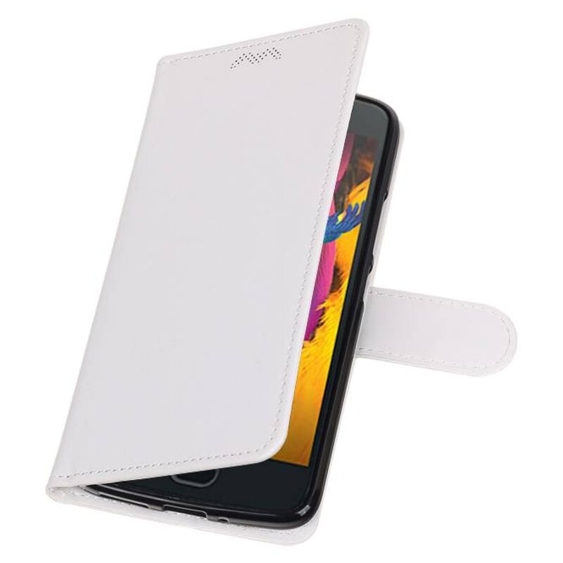 Moto G5s Wallet tilfælde bog typen tegnebog sag Hvid