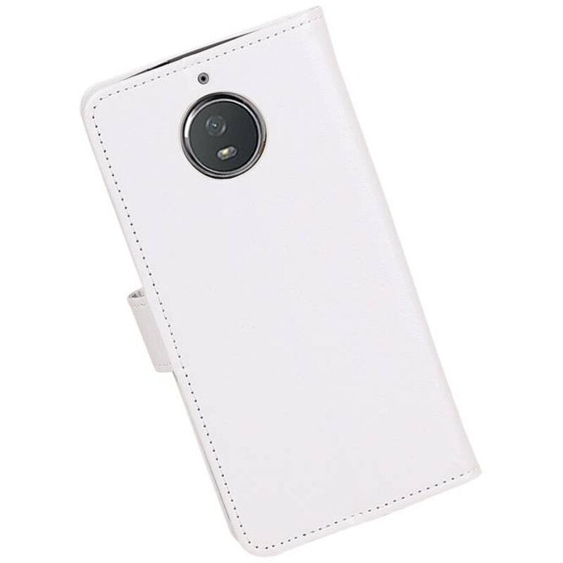 Moto G5s Wallet tilfælde bog typen tegnebog sag Hvid