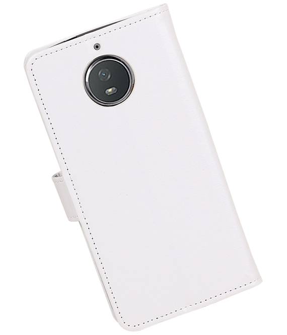 Moto G5s Porte-monnaie porte-monnaie cas de type livre blanc cas