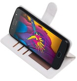 Moto G5s Porte-monnaie porte-monnaie cas de type livre blanc cas