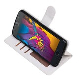 Moto G5s Wallet tilfælde bog typen tegnebog sag Hvid