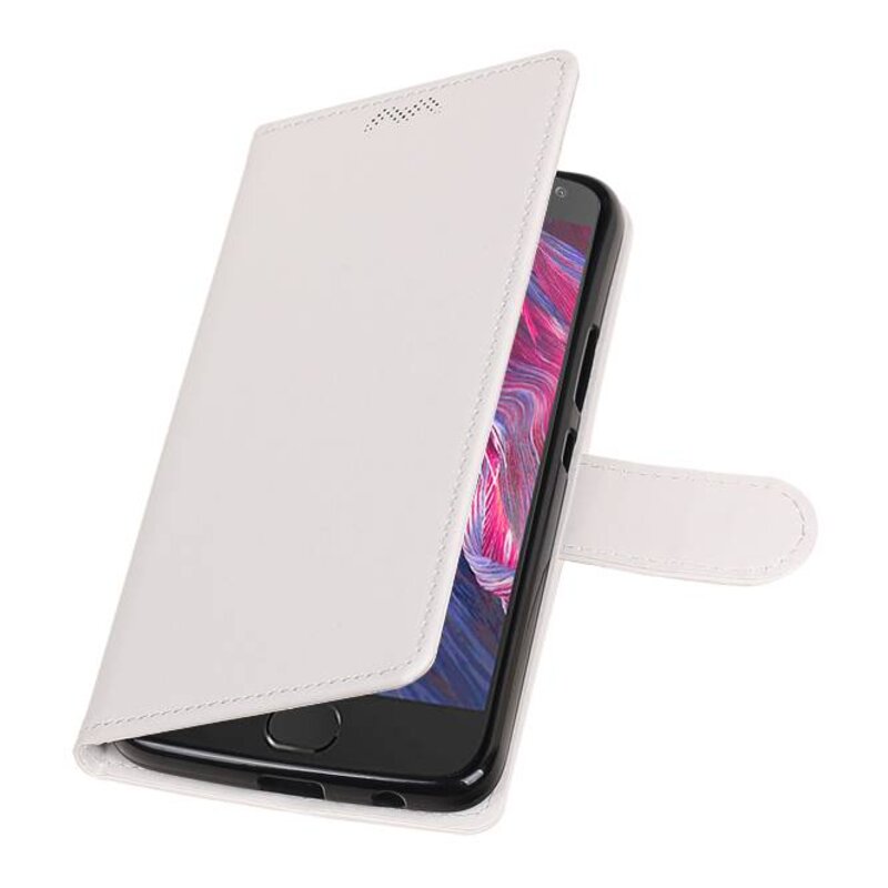 Moto X 4 Wallet tilfælde bog typen tegnebog sag Hvid
