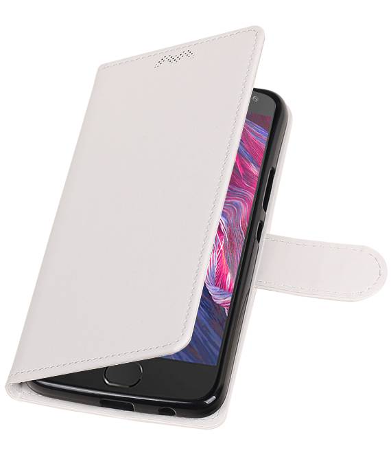 Moto X4 Portemonnee hoesje booktype wallet case Wit