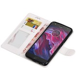 Moto X 4 Wallet Type de livre de cas portefeuille cas blanc