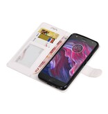 Moto X 4 Wallet tilfælde bog typen tegnebog sag Hvid