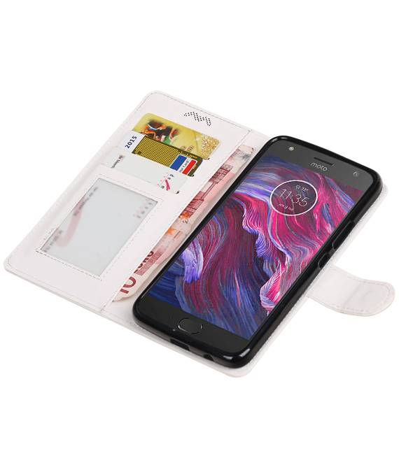 Moto X 4 Wallet Type de livre de cas portefeuille cas blanc