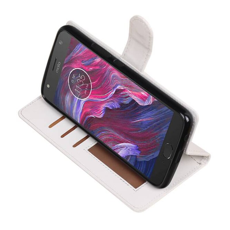 Moto X 4 Wallet tilfælde bog typen tegnebog sag Hvid