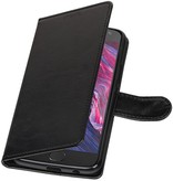 Moto X4 Portemonnee hoesje booktype wallet case Zwart