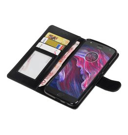 Moto X4 Portemonnee hoesje booktype wallet case Zwart