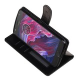 Moto X4 Portemonnee hoesje booktype wallet case Zwart