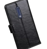 Nokia 5 della cassa del raccoglitore booktype caso Nero portafoglio