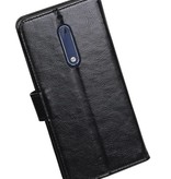 Nokia 5 Wallet Case booktype Sort tegnebog sag