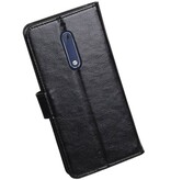 Nokia 5 Wallet Case booktype Sort tegnebog sag